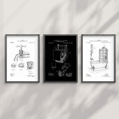 Patent bathroom prints, wall art, decor