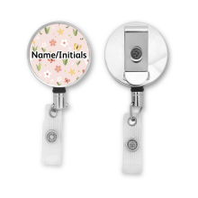 Personalised Metal ID Reel - Spring Flowers & Butterflies