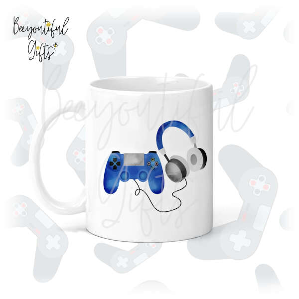 Gaming Ceramic Mug - Watercolour Game Controller and Headphones