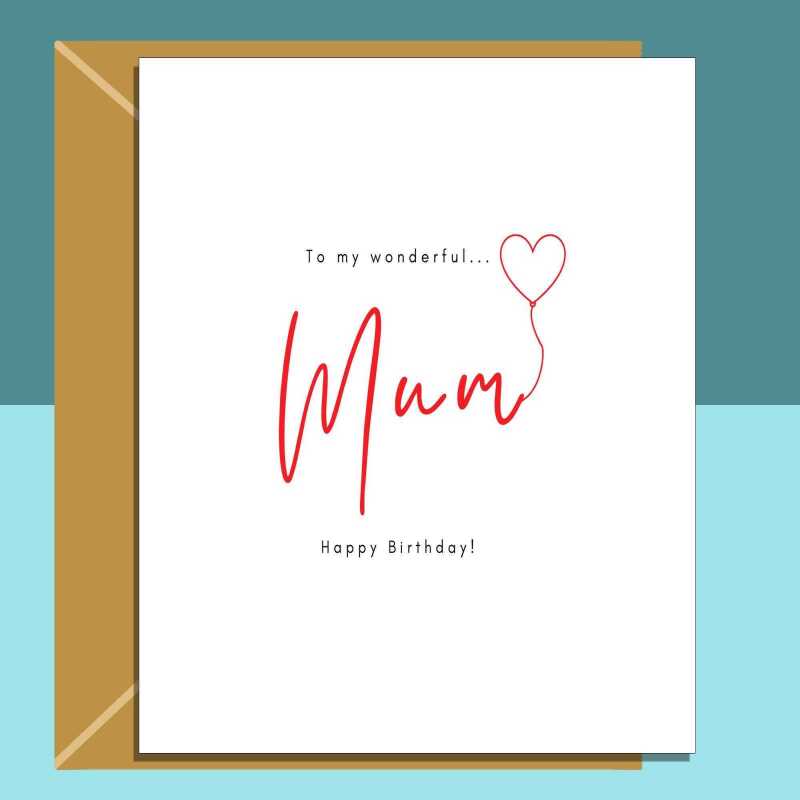 Mum birthday card - personalised inside if required - heartfelt birthday card for your mother whether she's turning 50, 60. 70, or any age - Blank inside - Small