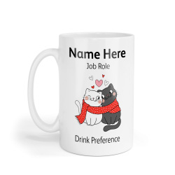 Personalised Ceramic Mug - Valentine Cats