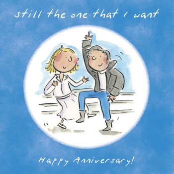 Still The one That I Want Music Themed Anniversary Greetings Card by Artist Rosie Brooks. Card is 150mm Square.