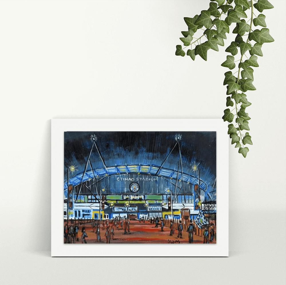 Etihad Stadium Front View - A4 Print - Mounted