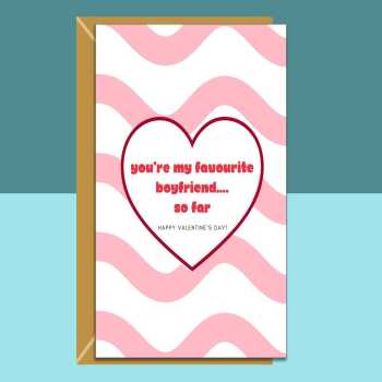 Boyfriend Valentines Card - Personalised - Cute, cheeky Valentine's Card for your BF - can be customised inside