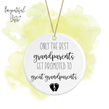 Pregnancy Announcement Ceramic Hanging Decoration - Promoted To Great Grandparents