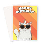 Persian Cat Birthday Card