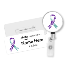 #hello my name is... Name Badge & Metal ID Reel - Suicide Prevention Ribbon