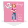 12th birthday card for her - designed by Erica Sturla - 15cm square and blank inside, made in the UK