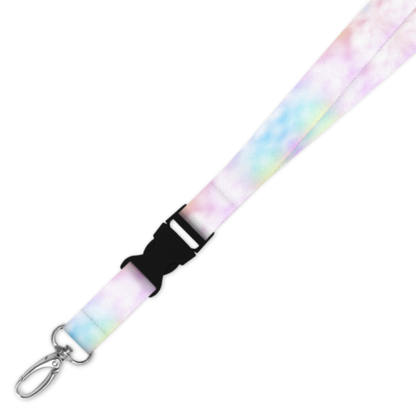 Double Breakaway Lanyard - Pastel Sky Rainbow Background