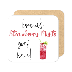 Personalised Drinks Coaster - Name's Strawberry Mojito Goes Here!