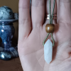 Moonstone Crystal Waxed Cord Necklace 