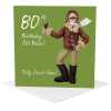 80th birthday card for him - designed by Erica Sturla - 15cm square and blank inside, made in the UK