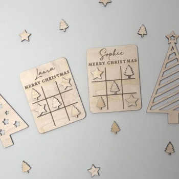 Personalised Christmas Favour Game / Noughts and Crosses / Table Favours / Table Decoration / Mini Games