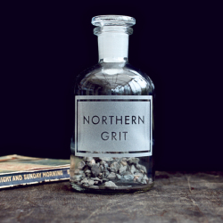Holy Mackerel northern grit retro themed blank greeting card for him or her - designed by Andy Poplar - 15cm square and blank inside for your message