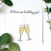 Birthday Girl Card, Prosecco Birthday Card