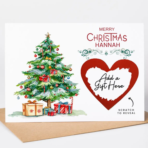 Personalised Scratch Christmas Card - Merry Christmas