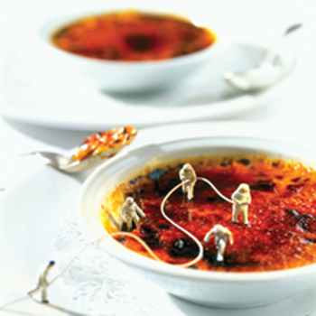 Creme Brulee Firefighters 150mm Square Greetings Card by Akiko Ida and Pierre Javelle