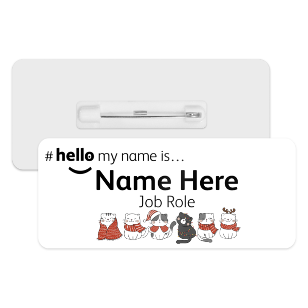 #hello my name is... Name Badge - Christmas Cats