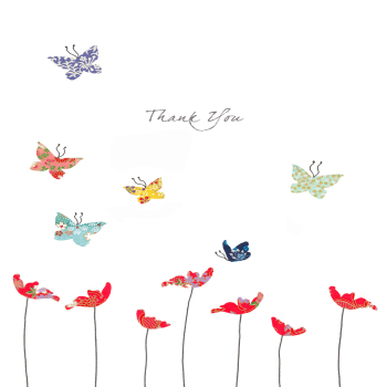 Holy Mackerel anemones thank you card - designed by Eloise Hall - 15.7 x 11cm and blank inside