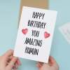 Birthday Card For Him Card For Friend Card For Husband or Birthday Card For Her For Wife or Girlfriend Card For Boyfriend You Amazing Human - Large (5x7) / Blank Message