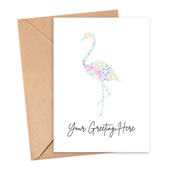 Personalised Custom Message Card - Papercut Flamingo - Small (A6)