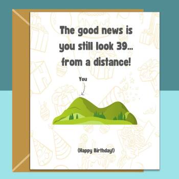 Funny 40th Birthday Card - Personalised inside if required - For Him or For Her - Perfect greetings card for someone turning 40 years old