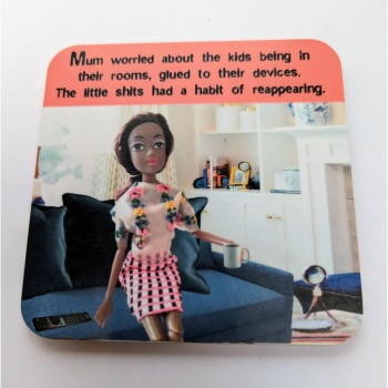 Doll Coaster | Little Shits | Funny coaster for her | kids | drink | Wine coaster | tea | coffee | gift