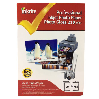 Inkrite 7x5 210gsm Single Sided Gloss Photo Paper