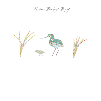 Holy Mackerel avocet new baby boy card - designed by Eloise Hall - 15.7 x 11cm and blank inside