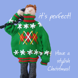 Have A Stylish Christmas Greeting Card One Lump or Two Holy Mackerel Cards