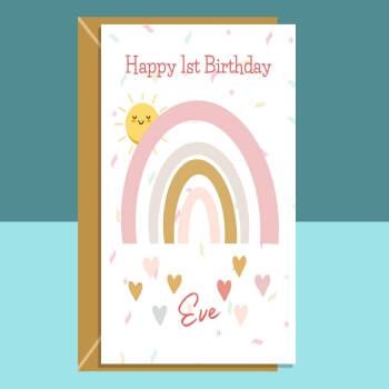 1st Birthday Personalised Card | Customisable | Personalized | Birthday Card | 1 Years Old | For Him or For Her