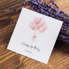 Personalised Birthday Card Pink Heart Balloons Handmade Custom Name Greeting - Smooth No Message - Kraft Brown