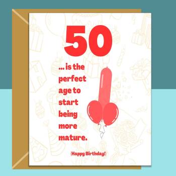 Funny 50th Birthday Card - Cheeky Card for Someone Turning 50 years old - For Him or For Her - Can be personalised inside - Large or Small