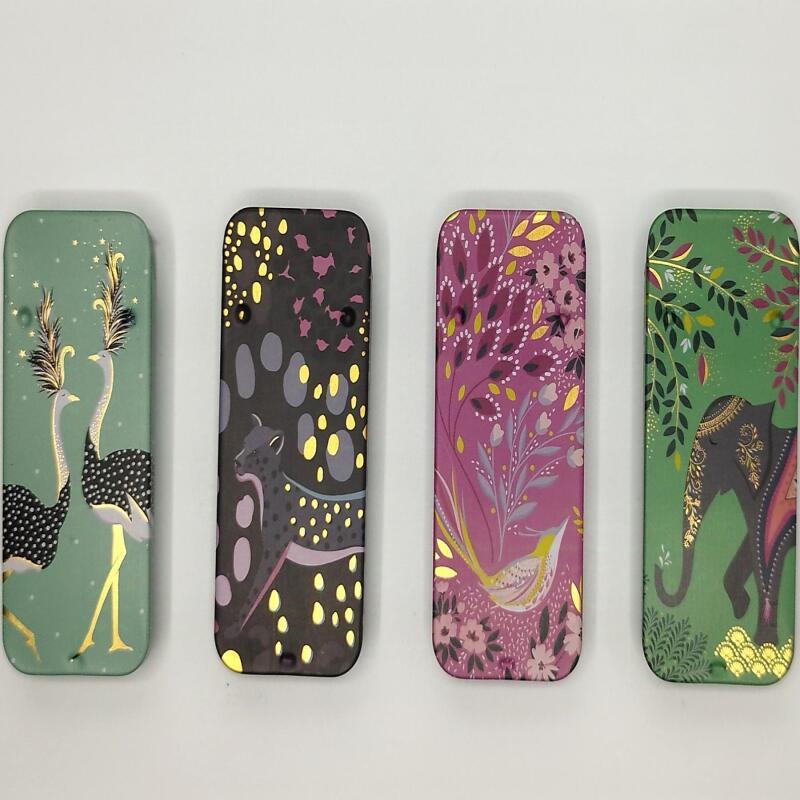 Magnetic Needle Travel Tin | Magnetic Needle Case - Green Cat
