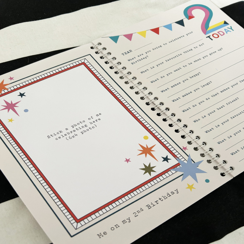 Birthday Interview Book - Birthday Keepsake book, memories book, 1st Birthday gift, New baby gift, Birth - 12yrs