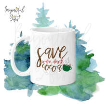 Christmas Ceramic Mug - Save Water, Drink Cocoa