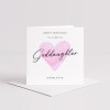 Goddaughter birthday card personalised pink heart design custom name handmade minimalist greeting - Smooth No Message - Kraft Brown