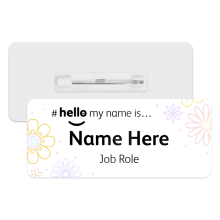 #hello my name is... Name Badge - Flower Doodle Corners