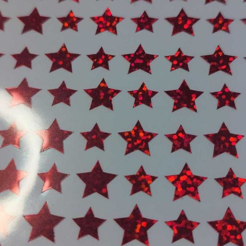 Red Glitter Star Stickers