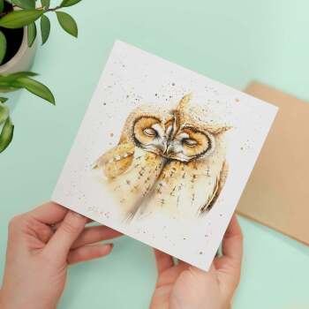 Anniversary Card For Husband or Wife Anniversary Card For Boyfriend or Girlfriend Cute Owls Wedding Anniversary For Couple