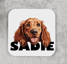 Personalised Dog Breed & Name Drinks Coaster