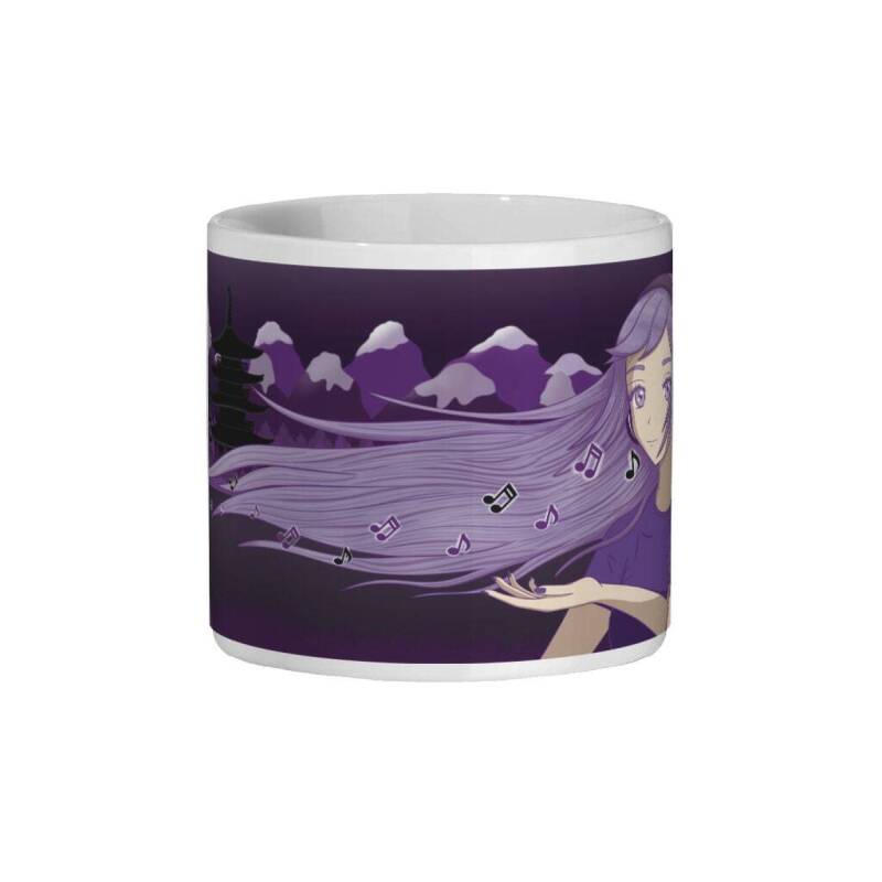 Anime Girl Mug: Purple Music Lover Gift