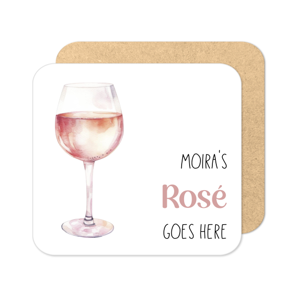 Personalised Rose Wine Coaster | Personalised Wine Coaster