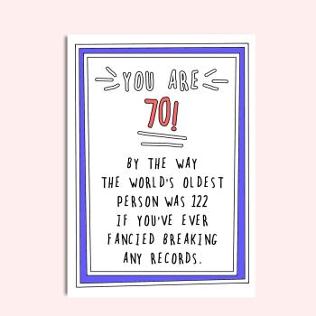 70th Birthday Card | Funny 70th Birthday Card | Birthday Card | Seventieth Birthday | 70th | 70