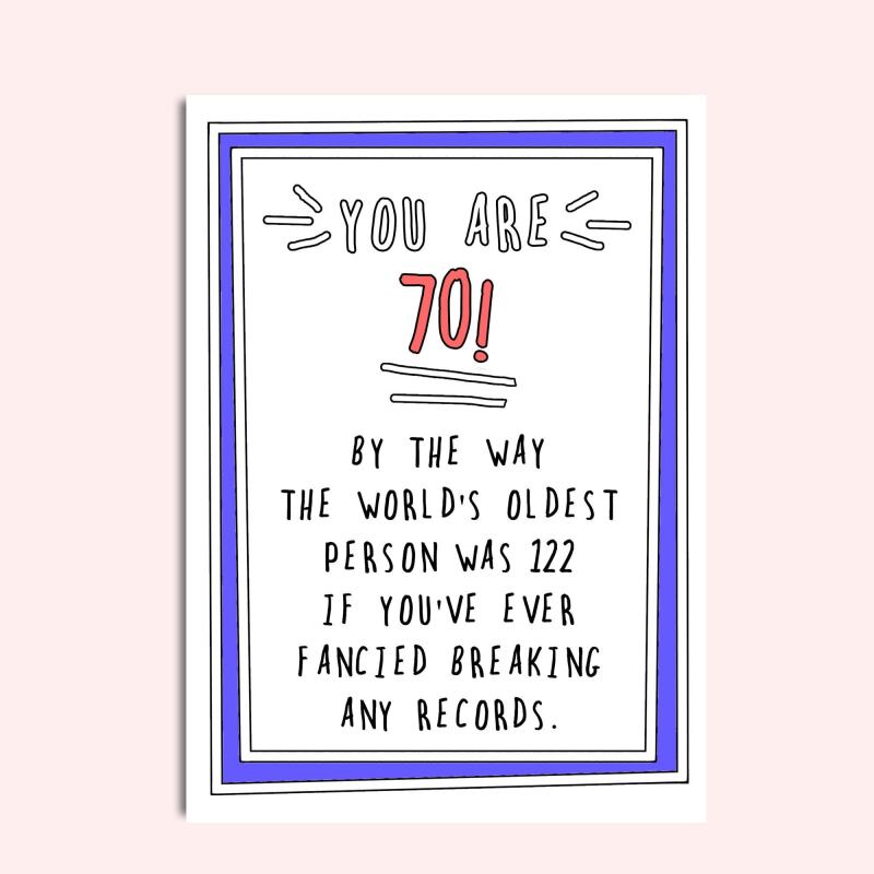 70th Birthday Card | Funny 70th Birthday Card | Birthday Card | Seventieth Birthday | 70th | 70