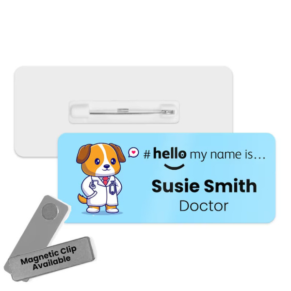 Name Badge - Cute DR Animals Hello My Name is... - Dog