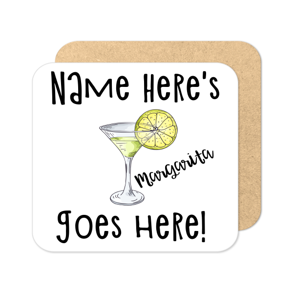 Personalised Cocktail Coaster - Hand Drawn Margarita