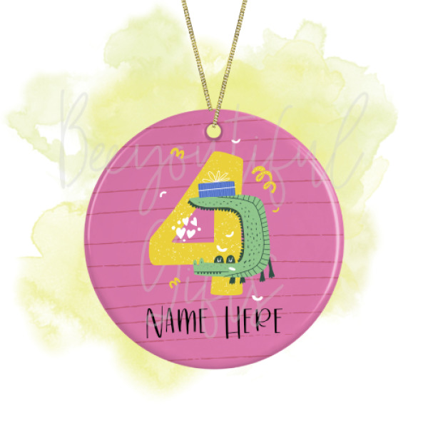 Personalised Birthday Ceramic Decoration - Animal Number