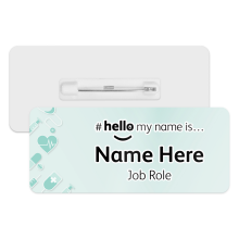 #hello my name is... Name Badge - Green Medical Corner