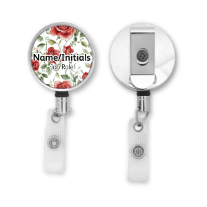 Personalised Metal ID Reel - Red Roses